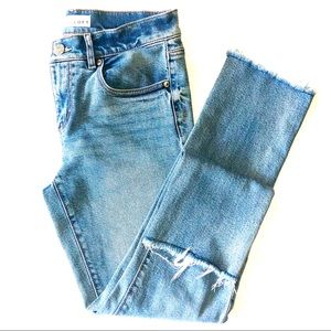 LOFT Modern Straight Leg Destructed Jeans